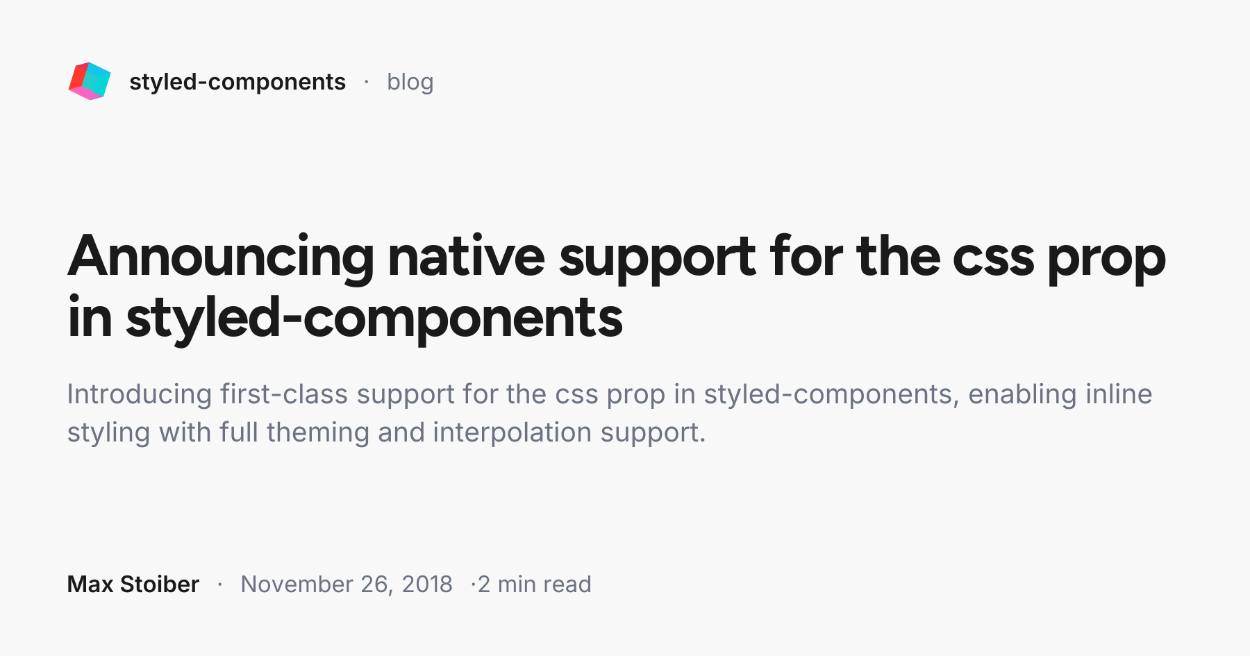 Announcing native support for the css prop in styled-components ...