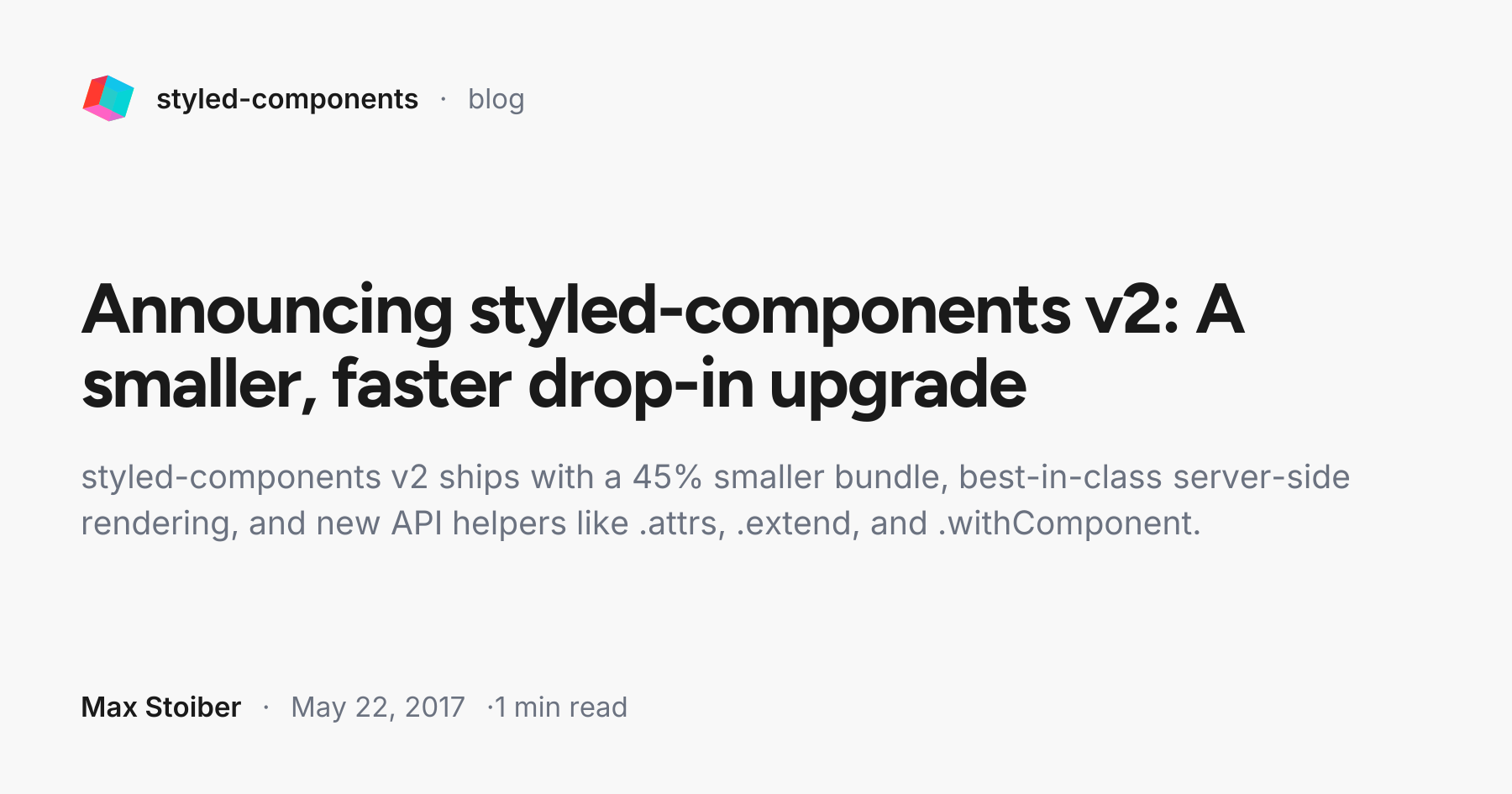 Announcing styled-components v2: A smaller, faster drop-in upgrade ...