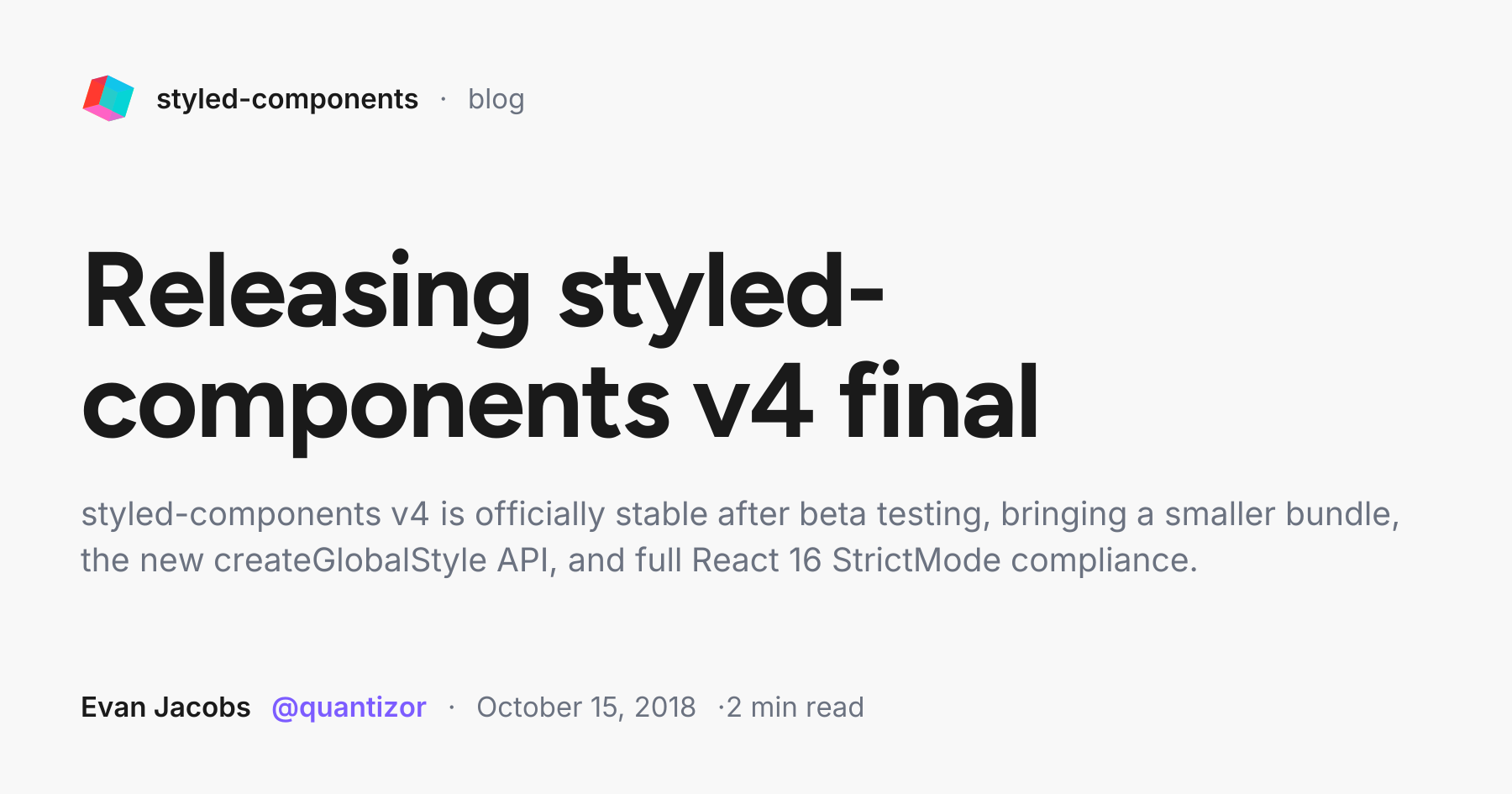 Releasing styled-components v4 final | styled-components